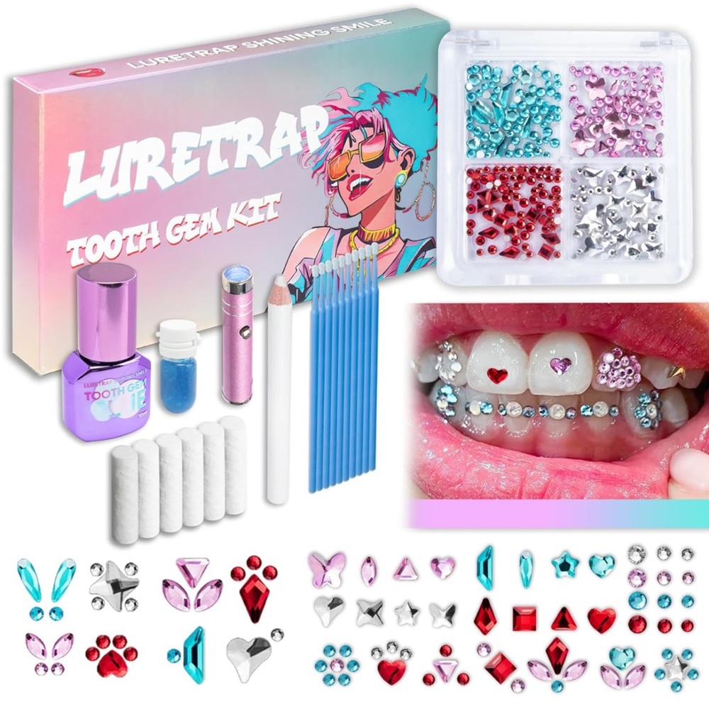 Dazzling DIY Tooth Gems Kit with 200 Pieces Crystals - Sparkle with Confidence